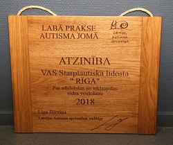 Latvijas Autisma apvienības atzinība